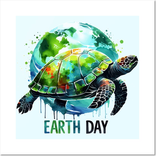 Sea Turtle Earth Day Save The Earth Wall Art by TomFrontierArt